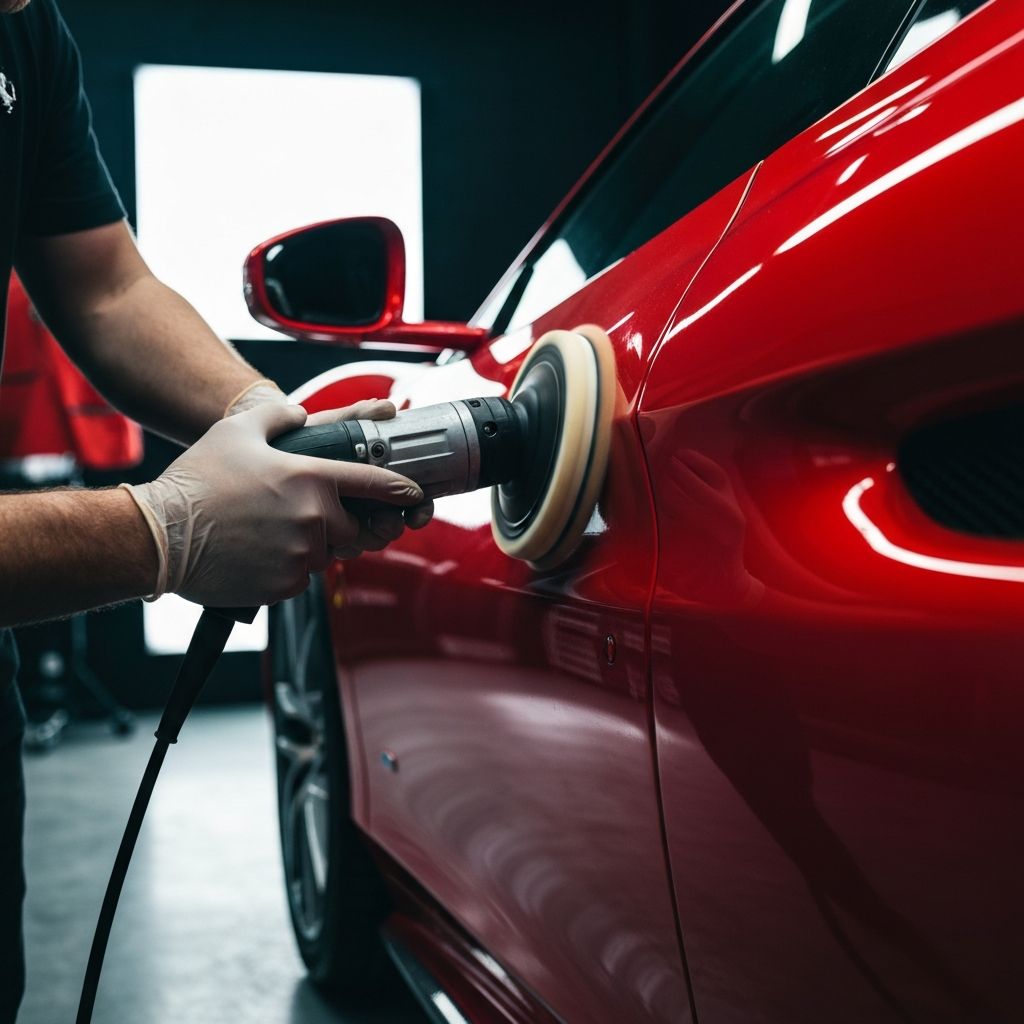 Lackpolitur an Ferrari